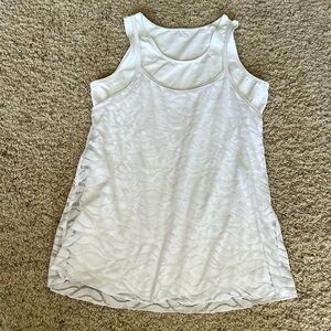 White Patterned Tank Top